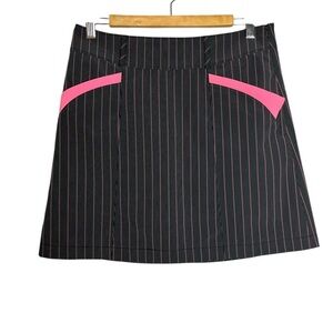 Annika Cutter & Buck Golf Skirt/Skort Black with Pink Stripes, size 4